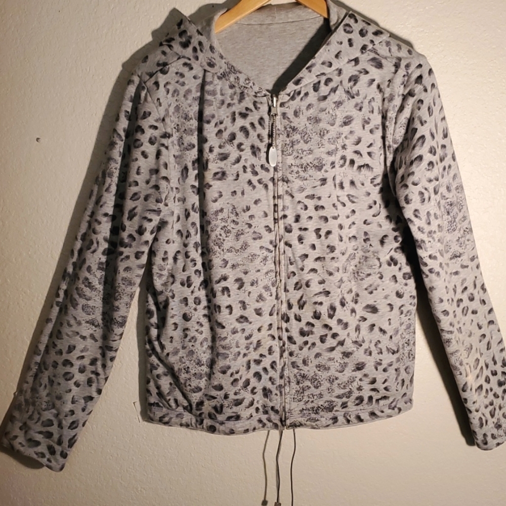 🐆DANA BUCHMAN REVERSIBLE ANIMAL PRINT HOODIE PARKA - SIZE L🐆